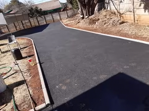 Tar driveway surfacing project in Sandton, Gauteng